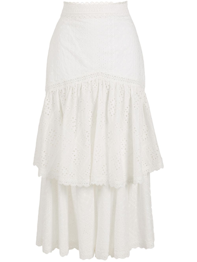 Martha Medeiros Tatiane Broderie-anglaise Skirt In White