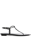 Prada Thong-strap Flat Sandals In Schwarz