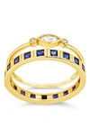 Sterling Forever Charlotte Cz Stacking Ring Set In Gold
