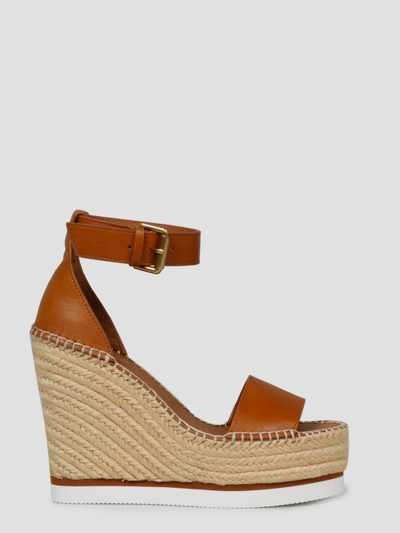SEE BY CHLOÉ SEE BY CHLOÉ GLYN OPEN TOE WEDGE ESPADRILLES