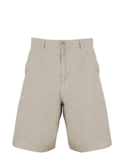 Ami Alexandre Mattiussi Ami Straight Leg Bermuda Shorts In Beige