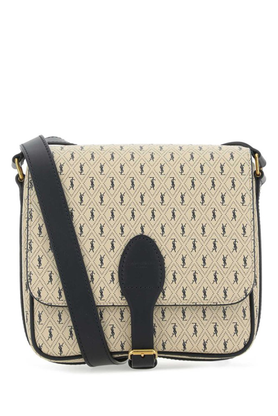 Saint Laurent Printed Canvas Crossbody Bag Printed  Uomo Tu In Beige