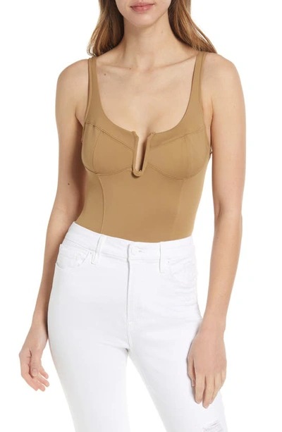 Good American Scuba Corset Bodysuit In Neutrals