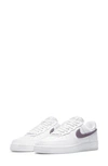 Nike Air Force 1 '07 Essential Sneaker In White/ Grey Fog/ Purple