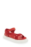 Moncler Multi-strap Flatform Sandal In Red