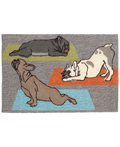 Liora Manne Front Porch Indoor/outdoor Yoga Dogs Heather 2' X 3' Area Rug