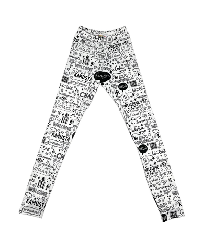 Mixed Up Clothing Toddler Girls Hello Graphic Leggings In White