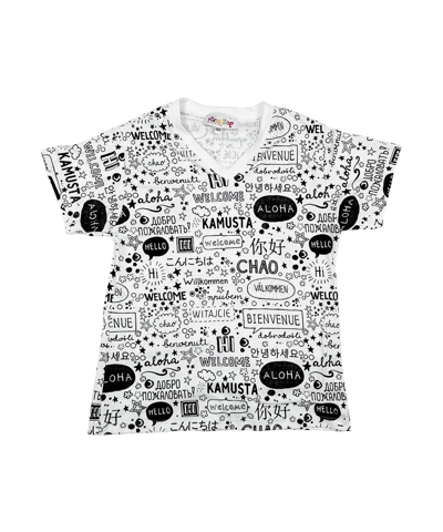 Mixed Up Clothing Toddler Girls Hello Graphic T-shirt In White