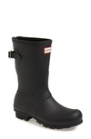 Hunter Original Short Back Adjustable Rain Boot In Black