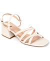Journee Collection Women's Kempsy Strappy Block Heel Dress Sandals In Beige