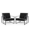 GLITZHOME MODERN LEATHERETTE ACCENT ARMCHAIR WITH FRAME, SET OF 2, 29.25"