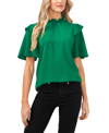 Cece Women's Ruffled Flutter-sleeve Blouse Top In Lush Green