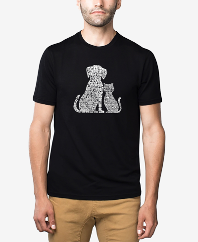 La Pop Art Men's Premium Blend Word Art Dogs And Cats T-shirt In Black