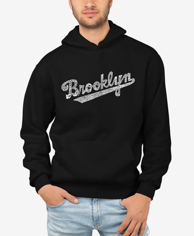 La Pop Art Men's Word Art Brooklyn Neighborhoods Hooded Sweatshirt In Black