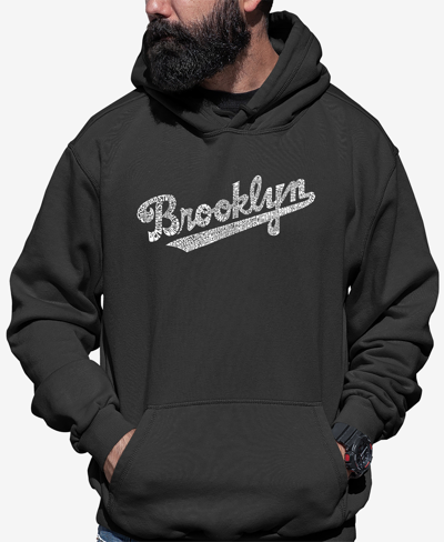 La Pop Art Men's Word Art Brooklyn Neighborhoods Hooded Sweatshirt In Dark Gray
