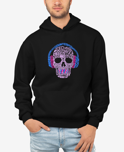 La Pop Art Men's Word Art Styles Of Edm Music Hooded Sweatshirt In Black