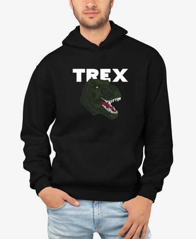 La Pop Art Men's Word Art T-rex Head Hooded Sweatshirt In Black