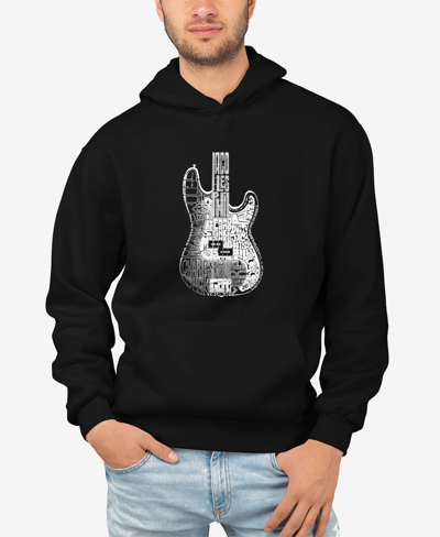 La Pop Art Men's Word Art Bass Guitar Hooded Sweatshirt In Black