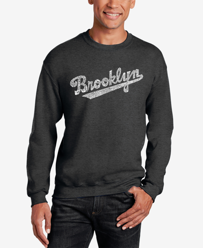 La Pop Art Men's Word Art Brooklyn Neighborhoods Crewneck Sweatshirt In Dark Gray