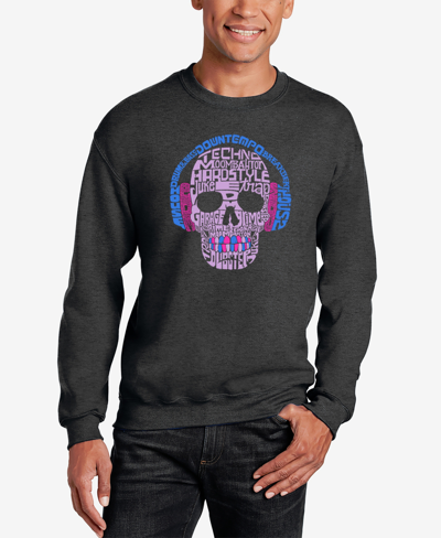 La Pop Art Men's Word Art Styles Of Edm Music Crewneck Sweatshirt In Dark Gray