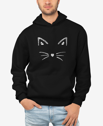 La Pop Art Men's Word Art Whiskers Hooded Sweatshirt In Black