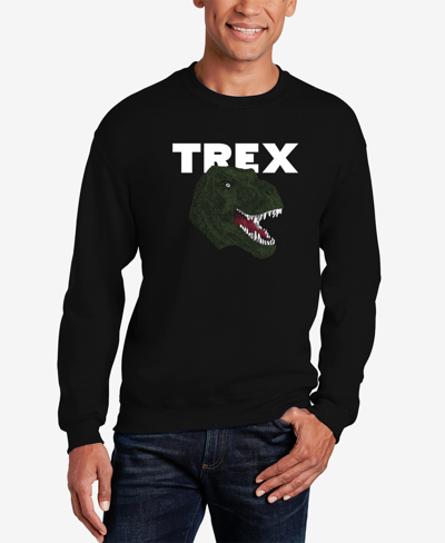 La Pop Art Men's Word Art T-rex Head Crewneck Sweatshirt In Black