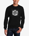 La Pop Art Men's Word Art Siamese Cat Crewneck Sweatshirt In Black