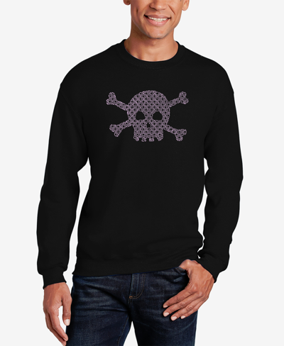 La Pop Art Men's Word Art Xoxo Skull Crewneck Sweatshirt In Black