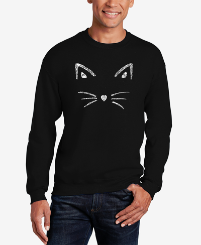 La Pop Art Men's Word Art Whiskers Crewneck Sweatshirt In Black