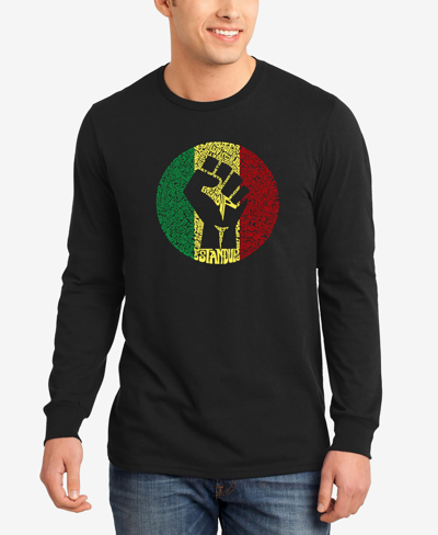 La Pop Art Men's Word Art Long Sleeve Get Up Stand Up T-shirt In Black
