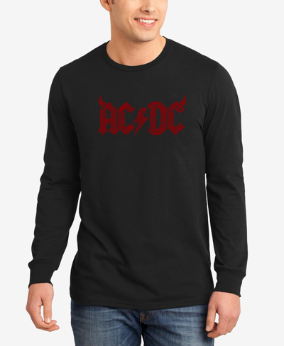 La Pop Art Men's Word Art Long Sleeve Acdc T-shirt In Black