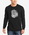 La Pop Art Men's Word Art Long Sleeve Lion T-shirt In Black