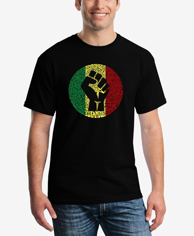 La Pop Art Men's Word Art Get Up Stand Up T-shirt In Black
