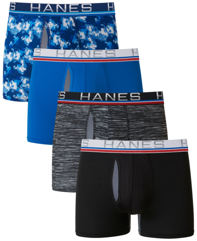 Hanes Men's 4-pk. Ultimate Sport With X-temp Total Support Pouch Trunks In Assorted