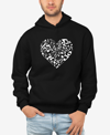 La Pop Art Men's Word Art Heart Notes Hooded Sweatshirt In Black