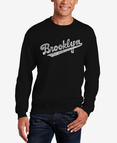 La Pop Art Men's Word Art Brooklyn Neighborhoods Crewneck Sweatshirt In Black