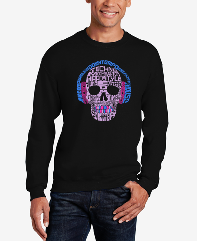 La Pop Art Men's Word Art Styles Of Edm Music Crewneck Sweatshirt In Black