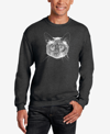 La Pop Art Men's Word Art Siamese Cat Crewneck Sweatshirt In Dark Gray