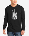 La Pop Art Men's Word Art Bass Guitar Crewneck Sweatshirt In Black