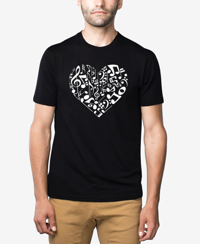 La Pop Art Men's Premium Blend Word Art Heart Notes T-shirt In Black