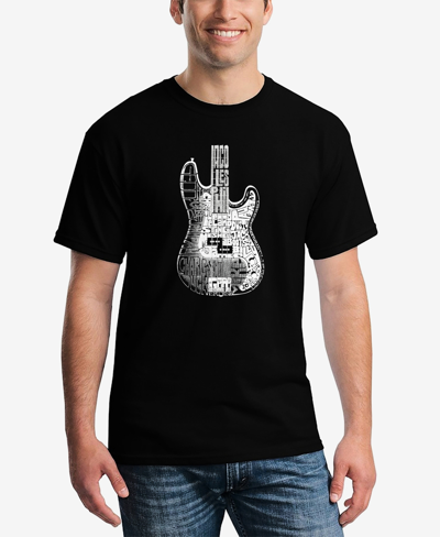 La Pop Art Men's Premium Blend Word Art Bass Guitar T-shirt In Black