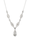GIVENCHY CRYSTAL TRIO LARIAT NECKLACE, 16" + 3" EXTENDER