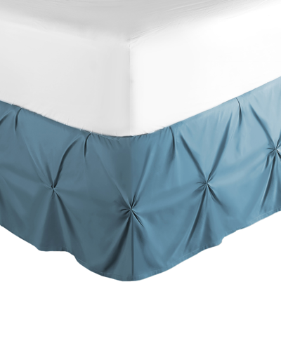 Nestl Bedding Bedding 14" Tailored Pinch Pleated Bedskirt, Queen In Blue Heaven