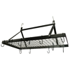 Range Kleen Stainless Steel Rectangular Ceiling Pot Rack In Black Enamel