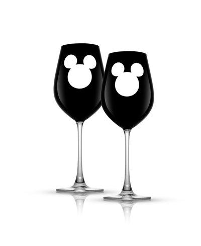 Joyjolt Disney Luxury Mickey Mouse Crystal 16 oz Stemmed White Wine Glass, Set Of 2 In Clear