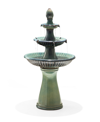 GLITZHOME OVERSIZED 3 TIER CERAMIC OUTDOOR WITH PUMP AND LED LIGHT FOUNTAIN, 45.25" HEIGHT