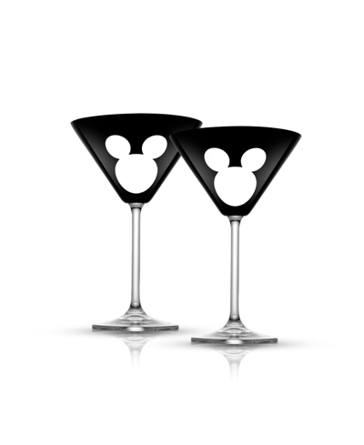Joyjolt Disney Luxury Mickey Mouse Crystal Glasses In Clear