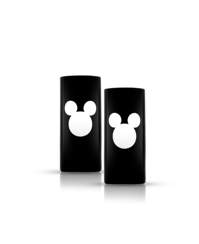 Joyjolt Disney Luxury Mickey Mouse Crystal 17 oz Highball Glass, Set Of 2 In Clear