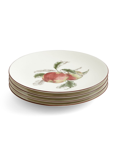 Portmeirion Nature's Bounty Apples Salad Plate, Set Of 4 In White