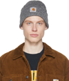 Carhartt Grey Scott Watch Beanie In K02xx Black / Wax